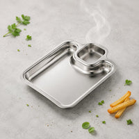 Snack Serving Plate Polished Finish Dipping Tray Rounded Corners