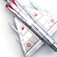 French Fighter Jet Historic Fighter Model Plane Silvery Die-Cast Aircraft toy Detailed Cast-Metal Plane Model for History Buffs