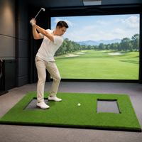 Golf Training Mat, Foldable and Durable Hitting Mat, 150cm × 120cm, Non-Slip Foam Base, Ideal for Garage and Outdoor Use