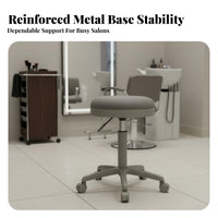 360-Degree Swivel Adjustable Wheeled Stool Effortless Rolling Wheels Adjustable Five-Wheel Stool Floor-Friendly Casters Seating Furniture Padded Cushion for Hairstylists, Professionals, Beauty Salon, Barbershop, Studio Parlor