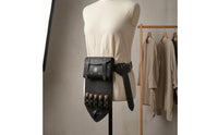 Vial Holders Medieval Waist Bag Rune-Like Patterns Viking Pouch Metal Studs Cosplay Belt Bag Front Flap for Cosplayers