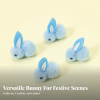 DIY Easter Bunny Accessory 3D Effect Easter Hare Craft Pieces Cute Design Mini Bunny Figurines for Crafters, Kids, Wreath Making, Party Decoration
