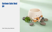 Creative Cartoon Guitar Planter, Resin Succulent Flowerpot, Home and Garden Decoration