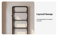 Space-Saving Tiered Shelving Unit Slim Design Wavy Multi-Layer Organizer Easy to Install Wall Shelf Designer Design for Apartment Dwellers, DIY Enthusiasts, Behind Doors, Entryway, Bedroom, Living Room