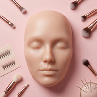 Realistic Silicone Practice Face 3D Makeup Mannequin Face Reusable Makeup Practice Board Easy to Clean for Beauty Students, Lash Technicians, Eyebrow Training