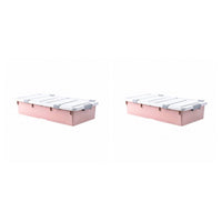 Lowcontour Design Under-Bed Wheeled Box with casters Wheeled Underbed Box Space-Saving Home Organization particleresistant for Students, Homeowners, Renters, Bedroom, Dorm Room, Closet
