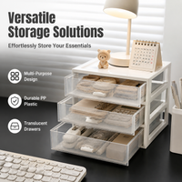White Acrylic Drawer Organiser, Stackable Desk Organiser for Home Office, Makeup & Stationery Storage, Modern Desktop Solution