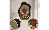Elegant Tabletop Art Plaque Embossed Plaque with Floral Relief Layered Vintage-Style for Bedside Table