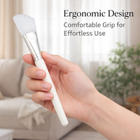 Facial Brush with Long Handle Skincare for DIY Treatment, Mud Clay Makeup for Applying Lotions, Easy Clean Design