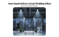 Sturdy & Long-Lasting Rectangular Wedding Arch Stable Base Metal Wedding Arch Multi-Purpose Adjustable Backdrop Frame Easy Assembly for Market Vendors, Photographers, Weddings, Night Markets, Parties, Trade Shows