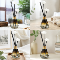 Diamond Glass Diffuser Bottle, Clear Empty Reed Diffuser Bottle for Home Bedroom Decor, Wholesale