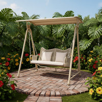 Loveseat Swing Chair Double Canopy Swing Chair Outdoor Furniture for Couples, Garden, Backyard, Balcony