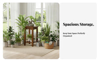 Hollow-Carved Wooden Pedestal Chinese Design Plant Holder Versatile Use Space Saving for Collectors, Living Room