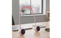 USB Rechargeable Wearable Neck Fan Lightweight Hands-Unrestricted Fan Adjustable Airflow Personal Appliance Quiet Operation for Students, Commuters