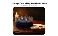 Jeweled Bridal Crown Intricate Metalwork Baroque Bridal Crown Crystal Wedding Tiara Colorful Crystal Headpiece for Weddings