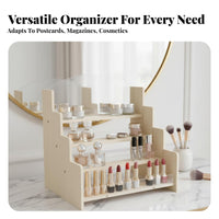 Wooden Card Display Rack Tiered Design Greeting Card Organizer Rack for Crafters