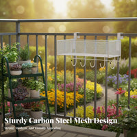 Space-Saving Hanging Railing Planter Rack Tiered Design Railing Pot Rack Easy to Hang Plant Stand long-lasting for Apartment Dwellers, Gardeners, property owners, Balcony, Fence, Patio, Porch