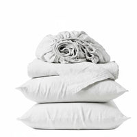 4 Pieces 300 Thread Count Duvet Cover Set Percale Weave Bed Linen Pre-Washed Home Textiles Breathable for Hot Sleepers, Homeowners, Gift Givers, Bedroom, Guest Room