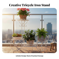 Space-Saving Multi-Tier Plant Stand Decorative Multi-Level Flower Cart Sturdy Construction Display Rack Indoor & Outdoor Use for Gardeners, Homeowners, Gift Givers, Balcony, Living Room, Window Side, Entryway