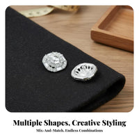 Pearl and Crystal Button Luxury Look Rhinestone Shank Button Elegant Design