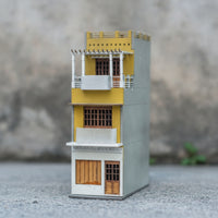 Weathered HO Scale Building Vintage Architectural Model Kit 1:87 HO Scale Model House Paintable for Diorama Builders, Hobbyists, Street Scenes, Dioramas