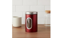 Multipurpose Food Canister with Window Modern Design Stainless Steel Canister with Window Easy to Clean Airtight Coffee and Tea Jar for Countertop