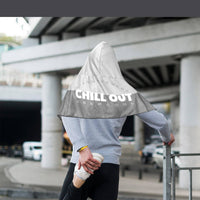Topographic Print Hooded Cooling Shawl Pointed Hood Cooling Hooded Towel Dark Trim Outdoor Cloth Fastening Points