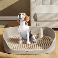 Easy to Clean Dog Potty Tray Keeps Paws Dry Indoor Dog Toilet Sturdy Puppy Toilet with Splash Guard for Small Dogs, Young Dogs, Apartment Living