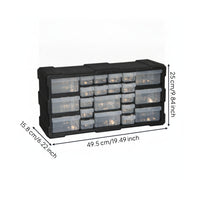 Transparent Drawers 22-Drawer Cabinet Removable Divider Parts Storage Cabinet