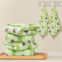 30cm Microfibre Cloth 4 Pack, Printed Avocado Green Cleaning Cloths, Soft Coral Fleece Cloths for Kitchen, Bathroom and Dish-Washing