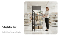 Easy to Move Mobile Snack Display Rack Space Saving Multi-Layer Storage Rack Large Capacity Multi-Layer Organizer Shelf 360-Degree Wheels for Shopkeepers, from Ice Workers, Convenience Shop, Narrow Areas, Kitchen, Living Room