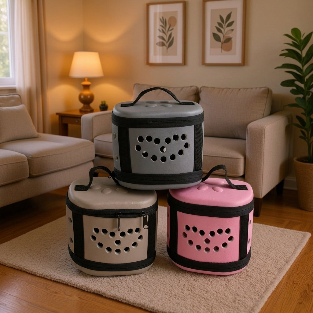 Pet Carrier with Lid, Small Animal Carrier for Guinea Pig, Portable Sugar Glider Carrier, Simple Style Breathable Hamster Carrier Bag