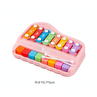 Educational Baby Piano and Xylophone Multicolored Keys 8 Note Glockenspiel Sensory Development Colorful Percussion Toy Polished Edges for Children, Toddlers, Infants, Preschool, Daycare