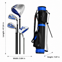Golf Club Set, Half Set Golf Set for Beginner Golfers, 4 Piece Golf Set with Steel Shafts, Polished Silver Alloy Clubs