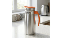 Heat and Cold Retention Stainless Steel Carafe Long-Lasting Water Jug with Lid Rust-Resistant Insulated Pitcher Easy to Clean for Hosts, Bar