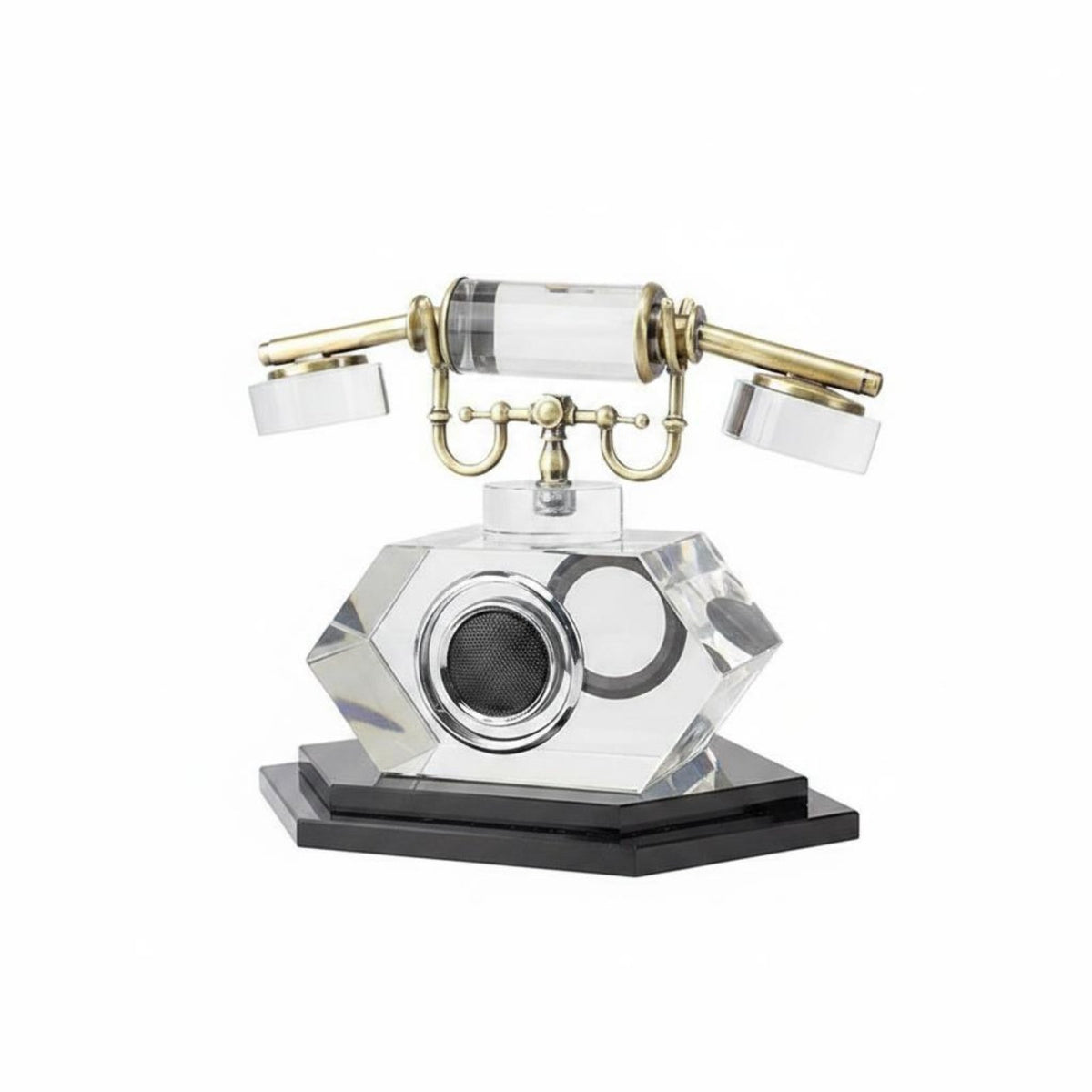 Telephone Figurine Desktop Display Phone Sculpture Decorative Piece Metal Handset Sculpture Ornament for Living Room