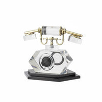 Telephone Figurine Desktop Display Phone Sculpture Decorative Piece Metal Handset Sculpture Ornament for Living Room