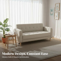 Nordic Design 2-Person Sofa Modern Design Upholstered Two-Seater Space-Saving Loveseat Comfy Seating for Apartment Dwellers, Young Adults, Students, Bedroom, Clothing Shop, Office