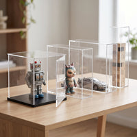 Acrylic Display Case with Door for Collectibles, Model Cars, and Figures - Dustproof Storage Box
