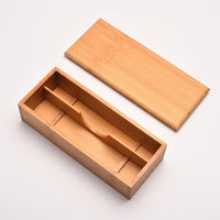 Divided Utensil Organizer with Lid Rectangular Chopstick Storage Box Natural Bamboo Box with Lid Minimalist for Kitchen, Dining Table
