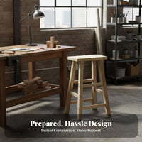 Long-Lasting Construction Mortise and Tenon Stool Heavy-Duty Solid Wood High Stool Stable Wide Base Household Furniture for Homeowners, Adults, Home, Dining Room, Workshop, Basement