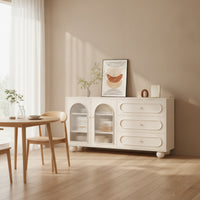Sideboard with Drawers Modern Cabinet with Drawers Arched Sideboard Cabinet for Dining Room, Kitchen