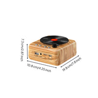 Retro Music Player Tabletop Turntable-Style Speaker Vintage for Desk