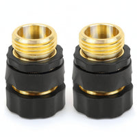2 Pieces Garden Hose Quick Connector Heavy Duty Male and Female Hose Easy-Grip Hardware for Homeowners, Yard