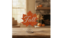 Thanksgiving Maple Leaf Tree Topper Festive Tree Topper with Spring Base Soft Decorations Lightweight for Mantel