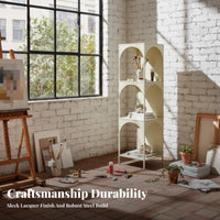 5-Tier Corner Shelf Space-Saving Design shelving unit adaptable Use Sturdy Construction for Living Room, Bedroom, Kitchen
