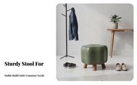 Solid Wood Frame Stackable Upholstered Pouf Multi-Purpose Low Stool Strong Load-Bearing Footrest Wear-Resistant for Children, Adults, Families, Living Room, Entryway, Bedroom, Home Removeice