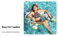 Comfortable Seating U-Shaped Water Recliner Upright Sitting Inflatable Pool Chair Easy Storage for Adults, Men, Beach, Lake, Summer Vacation