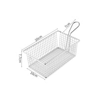 Rectangular Stainless Steel Frying Basket Loop Handle Wire Mesh Frying Basket Open-Top