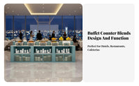 Buffet Serving Station Strong Load-Bearing Restaurant Food Display Cabinet Easy to Clean Cafeteria Food Bar for Caterers, Cafeteria S, Restaurants